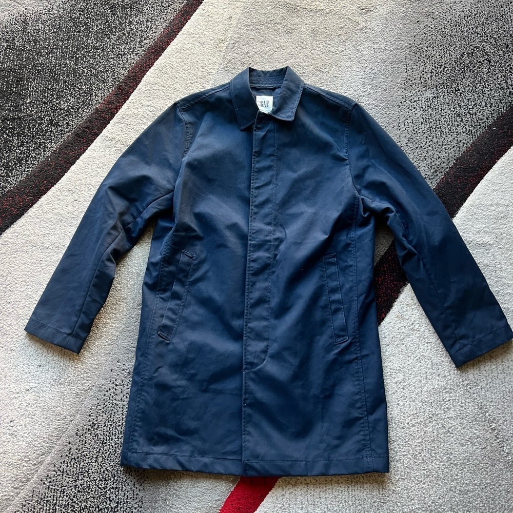 GAP Navy Water Resistant Twill Mac Jacket